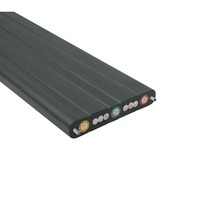 Cần cẩu vỏ bọc hợp chất Cáp phẳng du lịch với dây thép