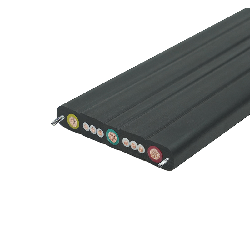 Cần cẩu vỏ bọc hợp chất Cáp phẳng du lịch với dây thép