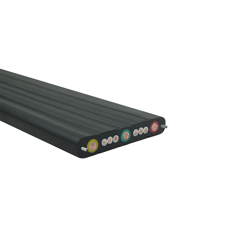 Cần cẩu vỏ bọc hợp chất Cáp phẳng du lịch với dây thép